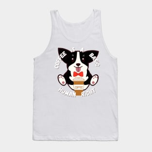 Suave Corgi - Coffee is a basic human right - Coffee Tank Top